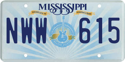 MS license plate NWW615