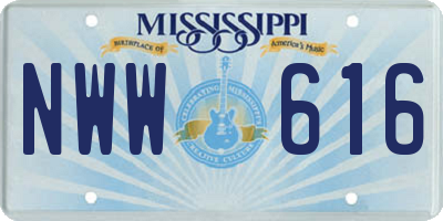 MS license plate NWW616