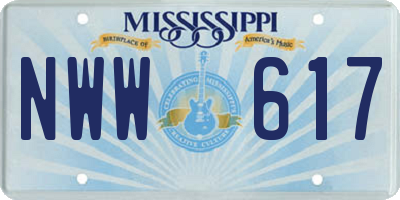 MS license plate NWW617
