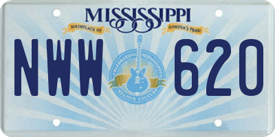 MS license plate NWW620