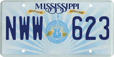 MS license plate NWW623