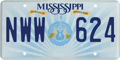 MS license plate NWW624