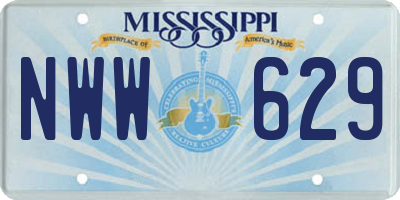 MS license plate NWW629