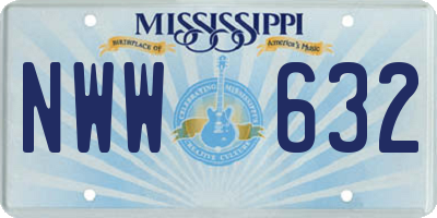 MS license plate NWW632