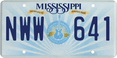 MS license plate NWW641