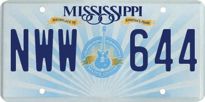 MS license plate NWW644