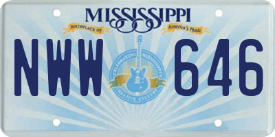 MS license plate NWW646