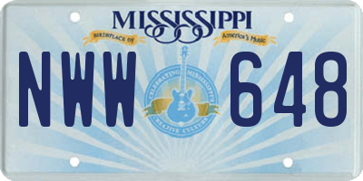 MS license plate NWW648