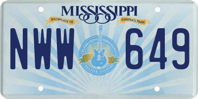 MS license plate NWW649