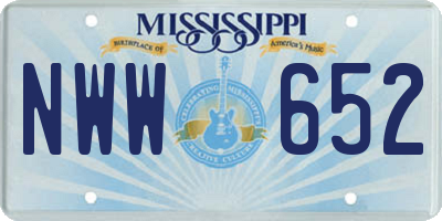 MS license plate NWW652