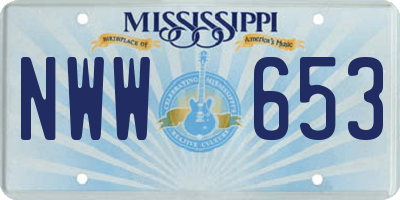 MS license plate NWW653