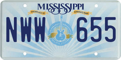 MS license plate NWW655