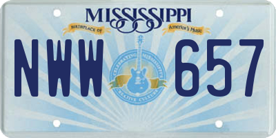 MS license plate NWW657