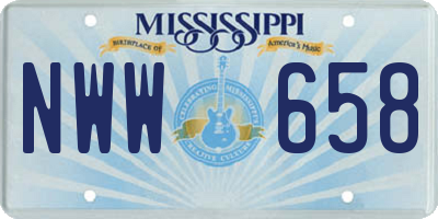 MS license plate NWW658