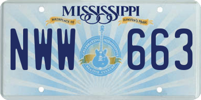MS license plate NWW663