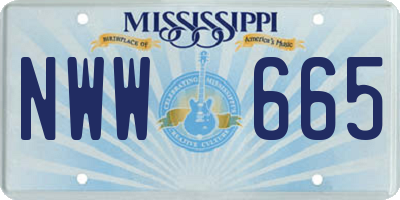 MS license plate NWW665