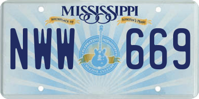 MS license plate NWW669