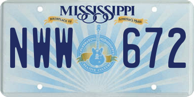 MS license plate NWW672