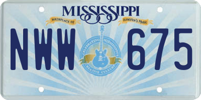 MS license plate NWW675