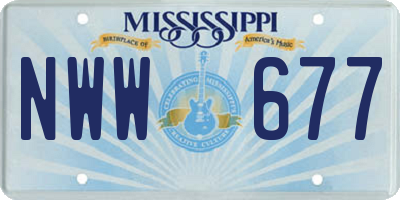 MS license plate NWW677