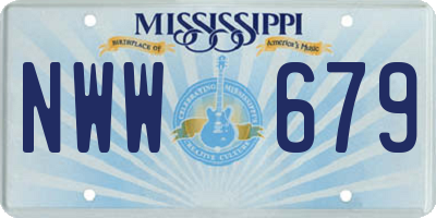 MS license plate NWW679