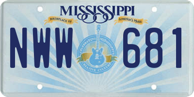 MS license plate NWW681