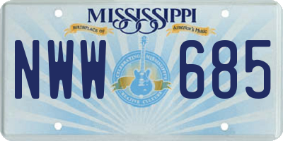 MS license plate NWW685