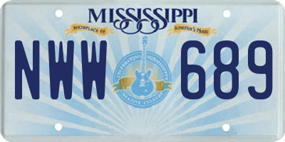 MS license plate NWW689