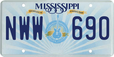 MS license plate NWW690