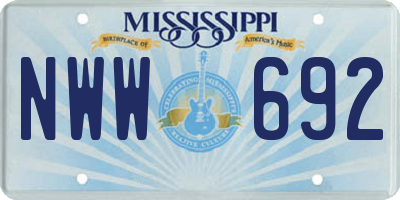 MS license plate NWW692