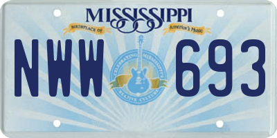MS license plate NWW693