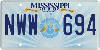 MS license plate NWW694