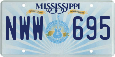 MS license plate NWW695