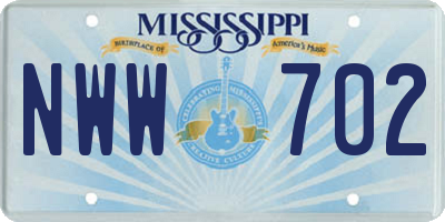 MS license plate NWW702
