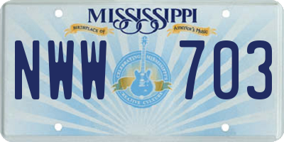 MS license plate NWW703