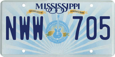 MS license plate NWW705
