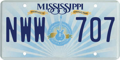 MS license plate NWW707