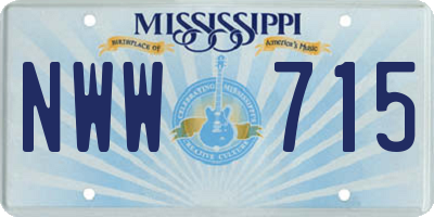 MS license plate NWW715
