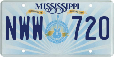 MS license plate NWW720
