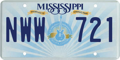 MS license plate NWW721