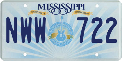 MS license plate NWW722