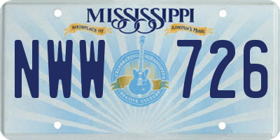 MS license plate NWW726