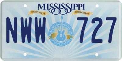 MS license plate NWW727
