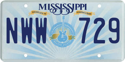 MS license plate NWW729