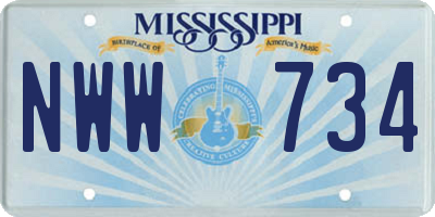 MS license plate NWW734