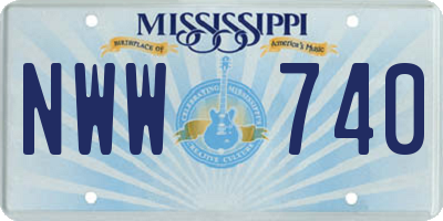 MS license plate NWW740