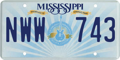 MS license plate NWW743