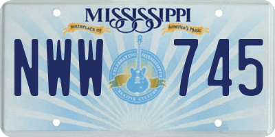MS license plate NWW745