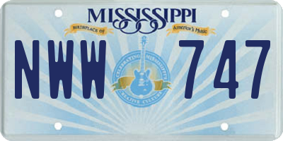 MS license plate NWW747