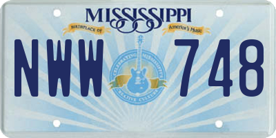 MS license plate NWW748